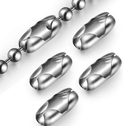 FSW-Products – 10x Gordijn Kettingverbinders – Staal – Kettingverbinder voor Rolgordijnen – Zilver – Sterke Verbinding voor Gordijnketting
