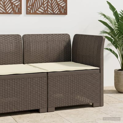 vidaXL - Eén-zits - Tuin - Sofa - met - Kussen - Rieten - Look - PP - Lichtgrijs