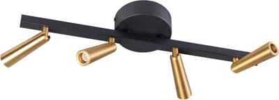 ETH Barry Spot led 4x3w 2700k langwerpig zwart+mat messing dimbaar W500xH195mm 4x66Lm