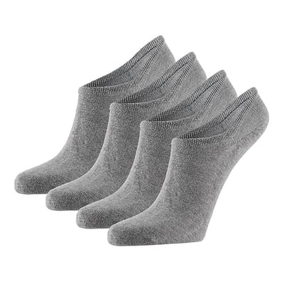 Apollo - Sneakersokken biologisch katoen - Grijs - Maat 35/38 - 3 Paar - Sneakersokken dames - Footies - Biologisch - Sneakersokken dames 35/38