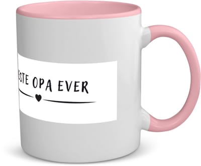 Akyol - beste opa ever koffiemok - theemok - roze - Opa - grandpa - leuk cadeau voor je opa - 350 ML inhoud