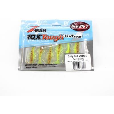 Zman Leurres Souples Salty Ned ShrimpZ 2.5 Pouces 6/Paquet Sexy Penny (4427) white