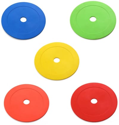 Dailygoods- Disc Markers Scheurbestendig - Set van 5 - 15,5 cm - Hoge zichtbaarheid - Sporttraining - Poly Vinyl Materialen - Training Markers