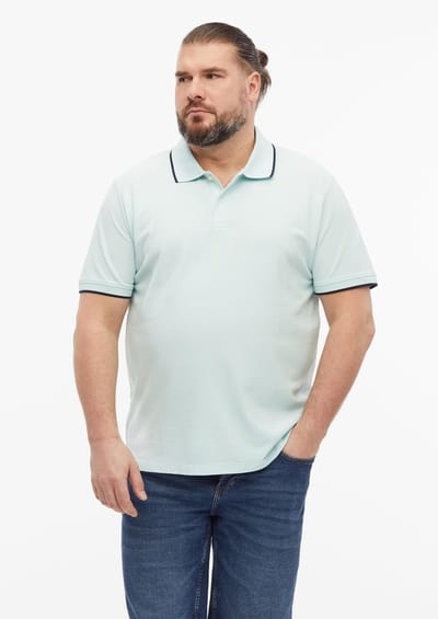 s.Oliver - male - Piqué poloshirt met contrasterende details