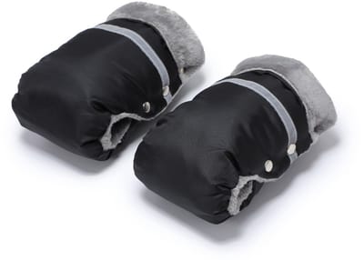 Kinderwagenwanten - gevoerd met warme fleece en katoenen stof - water- en winddicht - antislip - universele maat - geschikt voor kinderwagens, kinderwagens, fietsen en aanhangers -25*16cm-Zwart