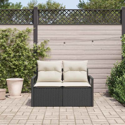 vidaXL - Tuin - Sofa - met - kussen - 120 - x - 62 - x - 69 - cm - poly - rattan