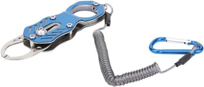 Aluminium Fish Lip Gripper met Anti-Lost Touw - Visgrijper voor Veilig Vangen van Vissen, 13 cm Lang en Lichtgewicht