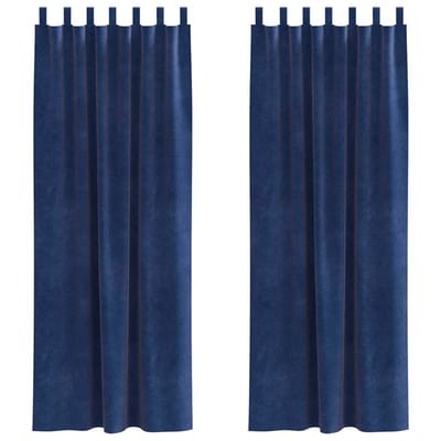 vidaXL - Zwarte - Outlineroeken - met - Hanglussen - 2 - stuks - Donkerblauwe - Fluweel