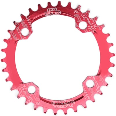 FMFXTR Plateau Étroit Large pour Vélo Vélo 104 BCD 34T Plateau Simple Rond pour Vélo de Montagne Vélo de RouteRouge rouge