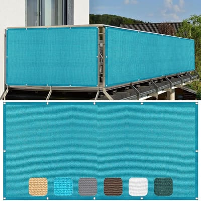 Hoogwaardig Balkon Privacyscherm 180x700 cm HD-PE Weerbestendig UV-Bescherming Hemelsblauw