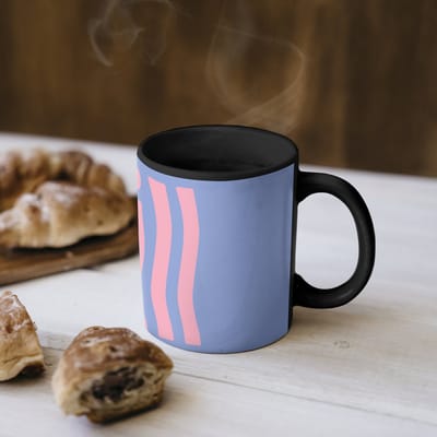 Magische Mok - Foto op Warmte Mokken - Koffiemok - Chill - Roze - Blauw - Golvend - Magic Mok - Beker - 350 ML - Theemok - Mok met Tekst