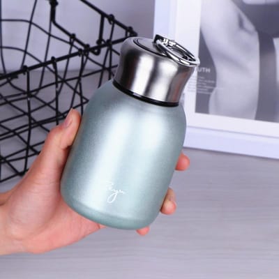Nieuwe Mini Creatieve Ring Waterbeker Compacte Roestvrijstalen Vacuüm Vacuüm Beker Draagbare Potbuikbeker Kleine Dikke Kubus Waterbeker 300ml