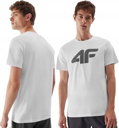 4F Heren-T-shirt AW23TTSHM0877 Wit maat XL