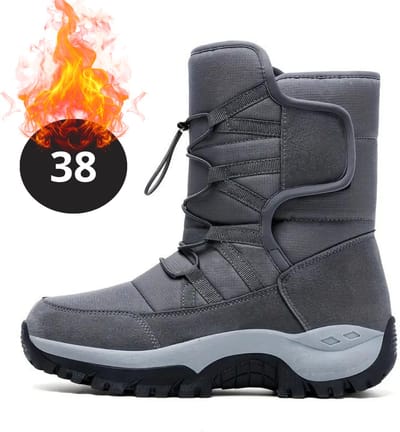 Bovista Snowboots - Sneeuwschoenen - Sneeuwboots - Heren - Wintersport - Ski - Skischoenen - Grijs - 38 - Fleece