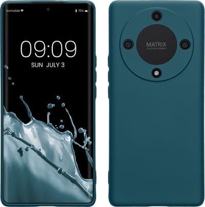 kwmobile telefoonhoesje geschikt voor Honor Magic5 Lite 5G - Hoesje voor smartphone - Precisie camera uitsnede - TPU back cover in mat petrol