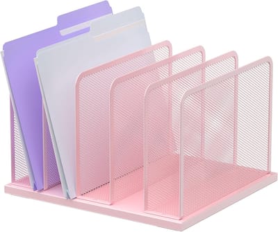 Bureau Organizer - Dossierhouder - Kantoor Organisatie - Heavy Duty Staal - 33x30x19cm - Roze