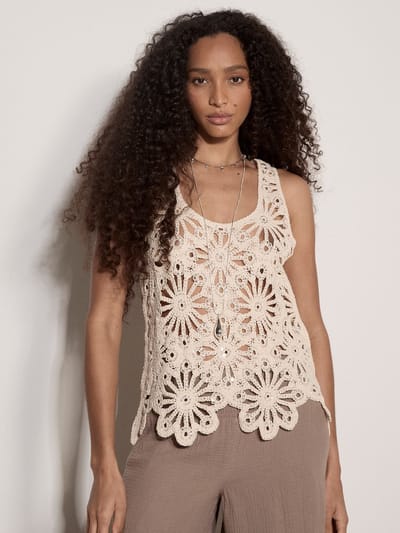 Crochet top met pailletten