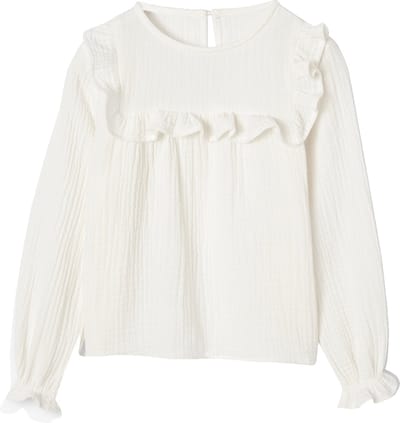 Vertbaudet Meisjesblouse met ruches van katoengaas