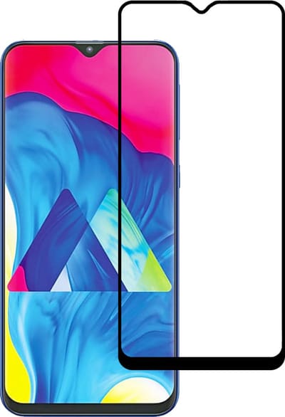 Smartphonica Screenprotector Geschikt voor Samsung Galaxy M10 - Full Cover Tempered Glass with Round Edge - Gehard glas met Afgeronde Hoeken geschikt voor Samsung Galaxy M10