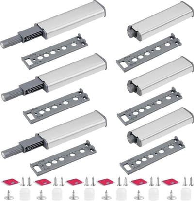 Push To Open Deursluitingen, 6 Stuks Magnetische Deursluiters, Zelfklevende Magneten en Montagebeugels voor Keukenkastdeuren en Meubelsluiting