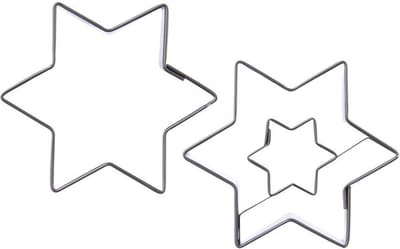 Koekjessnijder Edelstaal Ster 6,3 cm 2 stuks - Vormen - Uitsteekvorm - Cookie - Cutter - Uitsteekvormpjes - Koekjes - Bakken
