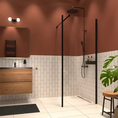 Sealskin Inloopdouche Inc A1 88x200cm - Mat Zwart Profiel - 8 Mm Helder Glas
