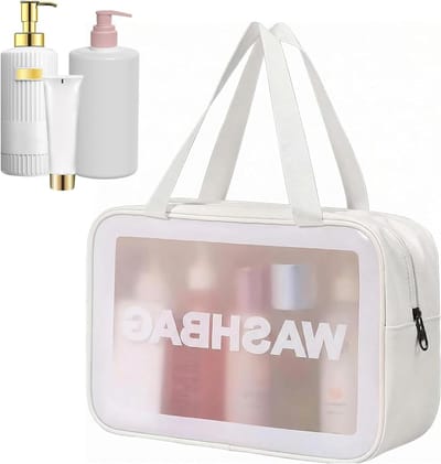 Transparante Waterdichte Make-up Tas - Grote Capaciteit Cosmetica- en Toilettas met Handvat voor Thuis, Vervoer en Reizen - Ideaal voor Organisatie en Opberging