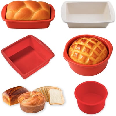 Dailygoods- Siliconen Bakvormen Set - 5 Stuks - Taartvorm/Rond - Cakevorm/Vierkant - Bakvormen/Rechthoekig - Hittebestendig - Eenvoudig Onderhoud - Bakvorm