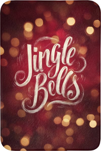 Badmat 60x90 cm - Antislip - Jingle - Bells - Kerst - Rood - Badmatten voor badkamer - Badkamermat - Douchemat - Badkamer mat