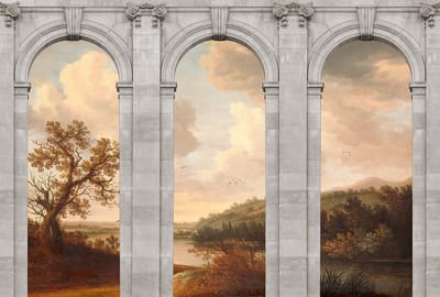 Fotobehang castello1 DD122200 Livingwalls Walls by Patel 3 Grijs Beige Creme Vlies 270 x 400 cm (4 delen) 3D Fotobehang