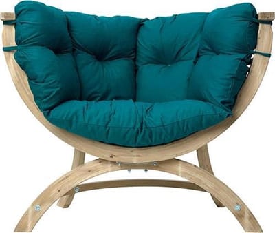 Amazonas Lounge Fauteuil Siena Uno - Hout - Groene kussens