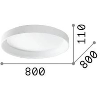 Ideal Lux plafondlamp Ziggy, wit, Ø 80 cm, metaal
