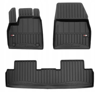 Frogum No.77 Automat / Vloermat - 3D Pasvorm - Geschikt voor Renault Megane E-Tech vanaf 2022 - TPE Rubber - Complete Set - Hoge Rand 6cm - Zwart