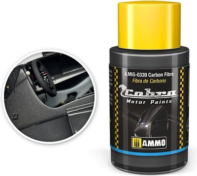 AMMO by Mig Jimenez Hobbyverf Acrylverf - MIG 0339 Cobra Motor Paints - Carbon Fibre - Matt - Acryl - 30ml Verf potje - 30 ml