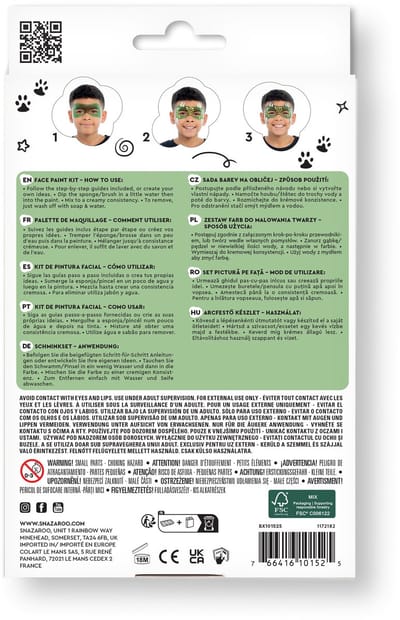 Snazaroo 1172182 Dinosaur & Dragon Aqua Schminke Set – Kinder Schminke – Dinosaurus & Draak Face Paint Kit - 13-delig - Hypoallergeen
