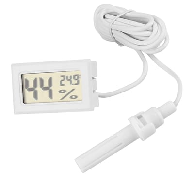 Dailygoods - Mini Digitale Thermometer - Hygrometer - 2-in-1 Functie - Kunststof - Temperatuur en Vochtigheid - Geschikt voor Reptielen - Compact
