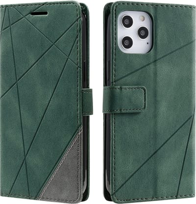 YPCd Wallet Case Pasjeshouder – Geschikt voor Apple iPhone 16 Pro – Luxe Bookcase Hoesje met Magnetische Sluiting & Kaartvakken – Groen