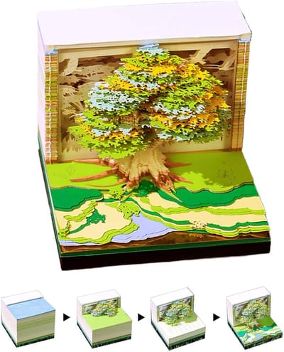 3D Scheurkalender - Bureau Kalender - Dagelijkse Planning - Uniek Rivier Design - 8.5 x 8.5 x 6.7 cm