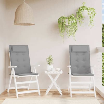 vidaXL - Stoelkussens - 2 - st - hoge - rug - oxford - stof - grijs