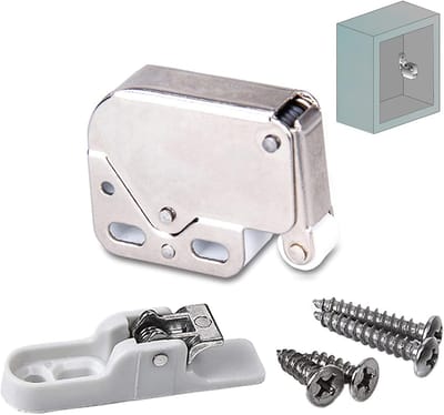 to Open Mini Klink voor Keukenkast Kast Kledingkast Deur Automatische Lente Flap Touch Catch voor Schroefbevestiging Pack van 15