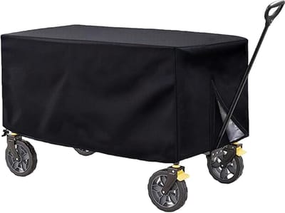 OIMG Trolley Regenhoes - Trolleyhoes - Opvouwbare hoes voor buiten - Universele Oxford Trolleyhoes - Tuin Trolleyhoes - Waterdicht - Winddicht - UV-bestendig - Stofdicht - 97 x 61 x 56 cm - Zwart