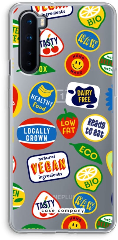 Case Company® - Hoesje geschikt voor OnePlus Nord hoesje - Fruitsticker - Soft Cover Telefoonhoesje - Bescherming aan alle Kanten en Schermrand