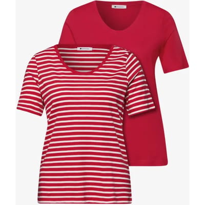 Shirt met ronde V-hals in een pak van 2