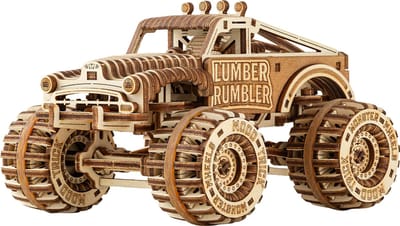 Wood Trick – Modelbouw 3D houten puzzel – Monstertruck Houtbreker - Lumber Rumbler (WDTK104) – 280 stuks - Geen lijm noch verf nodig!