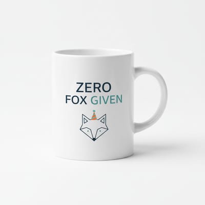 Grappige Sarcastische Tekst Koffiemok “Zero Fox Given” – Minimalistisch Vos Illustratie Cadeau – 330 ml Keramische Mok