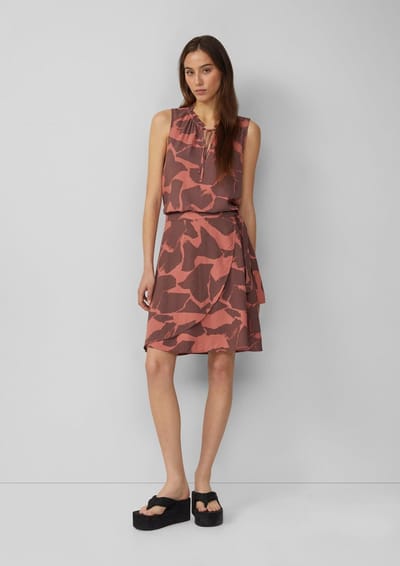 Hoge taille portefeuille rok van geprinte viscose voor vrouwen QS