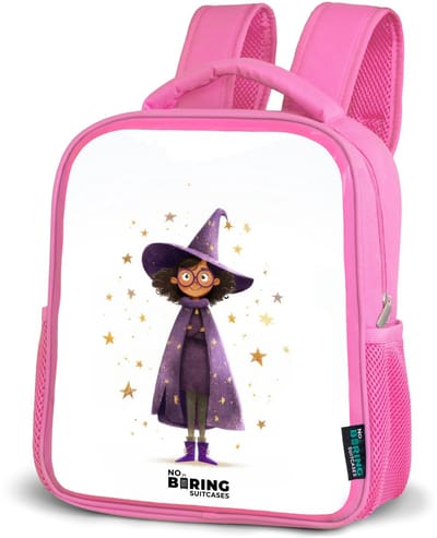 NoBoringSuitcases.com® - Rugzak roze - Schooltas meisjes - De paarse tovenaarsmantel - Kinder rugtas meisje - Boekentas kind - Kinderrugzak voor school - Schoolrugzak
