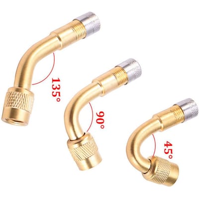 45 Graden Messing Luchtbandventiel Schrader Ventielsteel met Verlengadapter voor Auto Vrachtwagen Motorfiets 135° beige