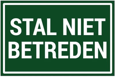 Stal niet betreden bord | gecoat dibond materiaal | 18 x 12 cm