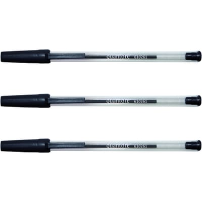 Balpen Quantore Stick zwart medium | 50 stuks